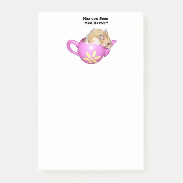 Funny Mad Hatter Dormus Alice i Wonderland Post-it Block (Framsida)