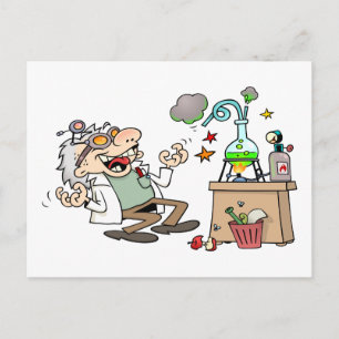Funny Mad Scientist Vykort