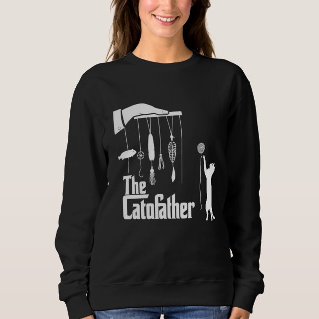 Funny Mafia Cat Parody Graphic Tee (Framsida)