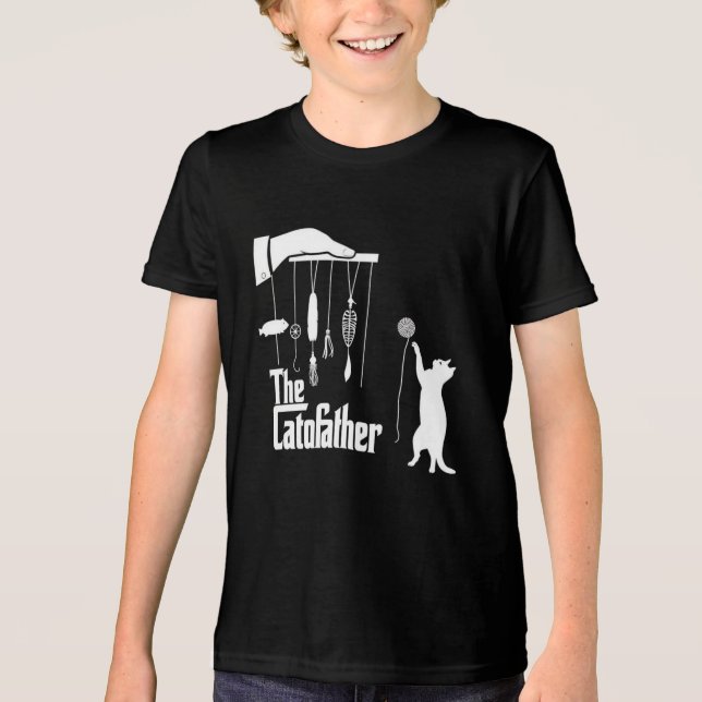 Funny Mafia Cat Parody Graphic Tee (Framsida)