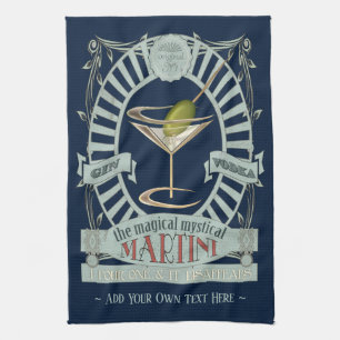 Funny Magic Martini Cocktail Personlig Kökshandduk