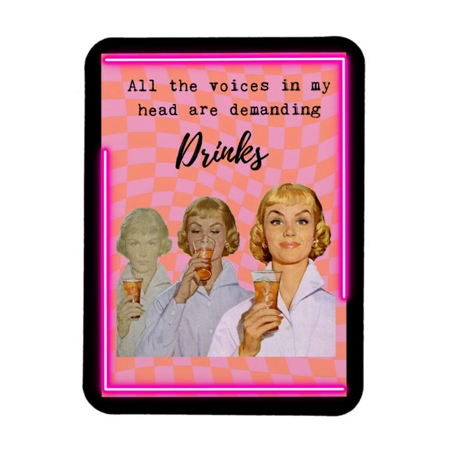 Funny Magnet Best Friend Gift "Voices" (Vertikal)