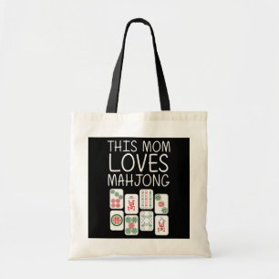 Funny Mahjong Gift for Mamma Mor Tile Game Älskare Tygkasse