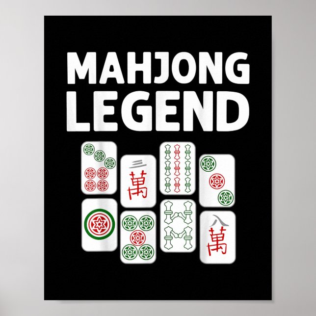 Funny Mahjong Gift För manar Women Tile Game Älska Poster (Framsidan)