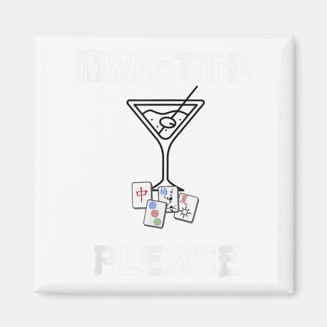 Funny Mahjong Mah-tini Svan Joke Mahjong Magnet (Framsidan)