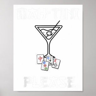 Funny Mahjong Mah-tini Svan Joke Mahjong Poster