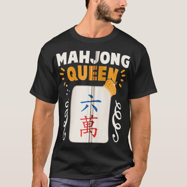 Funny Mahjong Queen Mahjong Party Mahjong Game Zip T Shirt (Framsida)