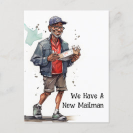 Funny Mailman Flytta Announcement Vykort