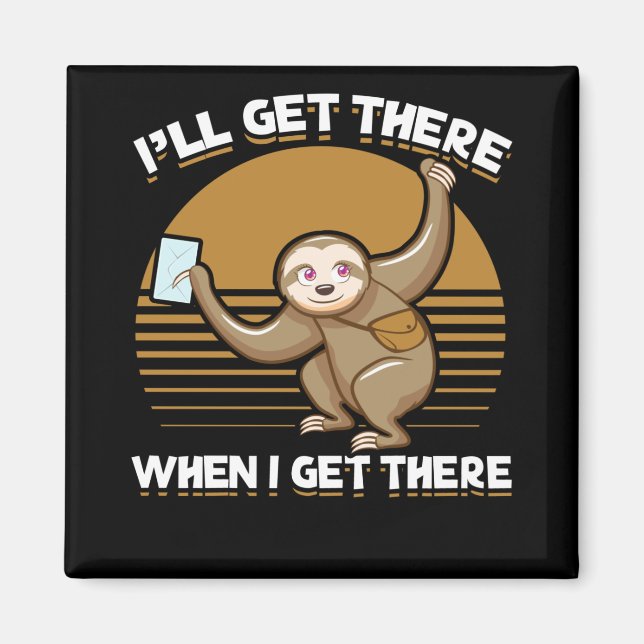 Funny Mailman Sloth Postal Worker Magnet (Framsidan)