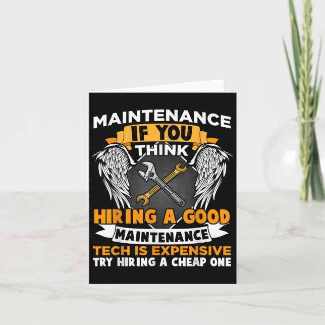Funny Maintenance Tech Graphic Mechanic Pappa Tech Kort (Framsida)