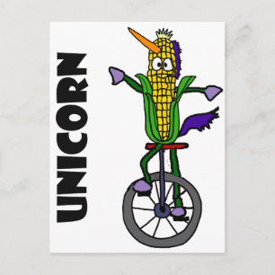 Funny Maj ear Riding Unicle UNICORN Tecknad Vykort