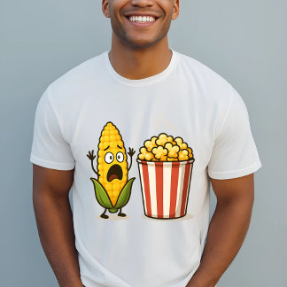 Funny Maj Popcorn-Tecknad Illustration T Shirt