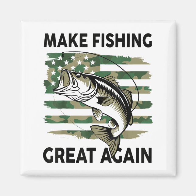 Funny Make Fishing Great Again Camo B Fish America Magnet (Framsidan)