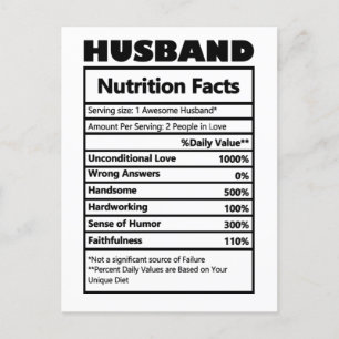 Funny Make Nutrition Facts Jokes Vykort