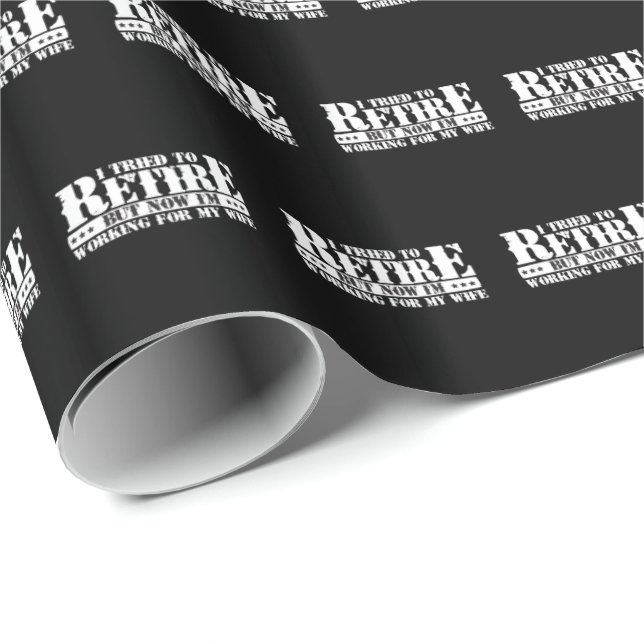 Funny Make Pension - nu arbete för frun Presentpapper (Rullad Hörn)