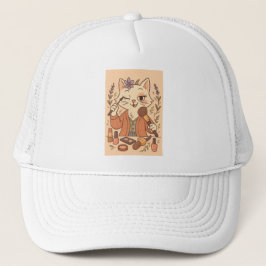 Funny Makeup Cat Hat - Cute Cartoon Cap for Her Keps