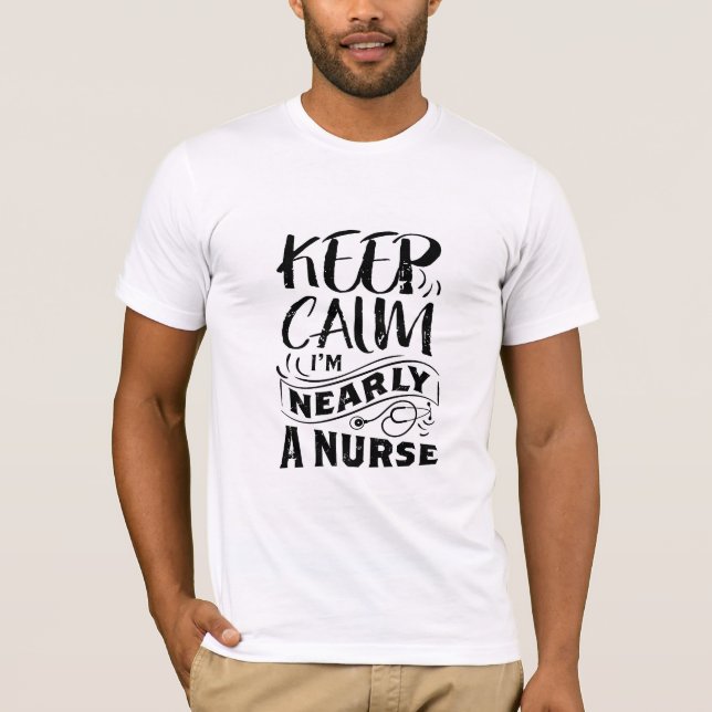 Funny Male Nurse Behålla Lugn I är Narly Nurse T Shirt (Framsida)