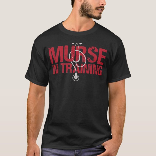 Funny Male Nurse Murse in Training T Shirt (Framsida)