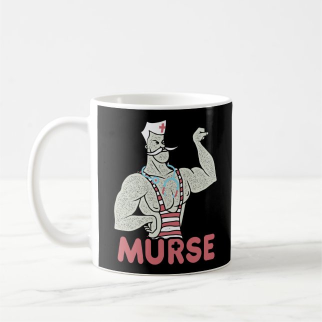 Funny Male Nurse Murse Kaffemugg (Vänster)
