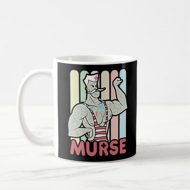 Funny Male Nurse Murse Kaffemugg (Vänster)