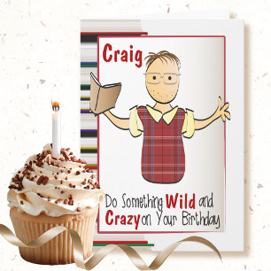 Funny Male Tecknad Bok Mask Snarky Birthday Kort