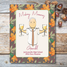Funny Male Tecknad Champagne Autumn Cruise Door