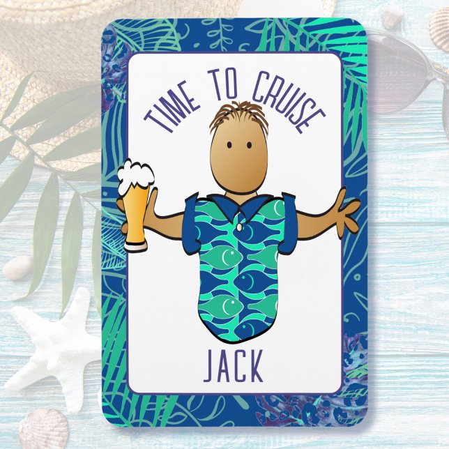 Funny Male Tecknad Vacation Beer Ethnic Cruise Magnet (Skapare uppladdad)