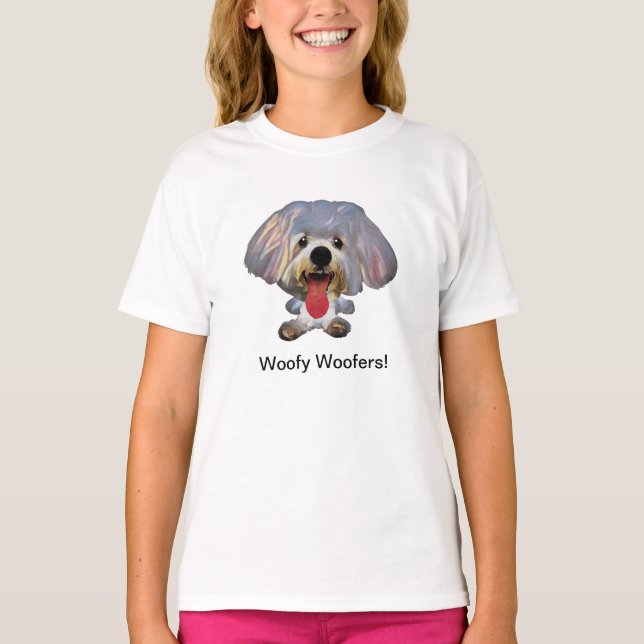 Funny Maltese Hund Girls T-Shirt (Framsida)