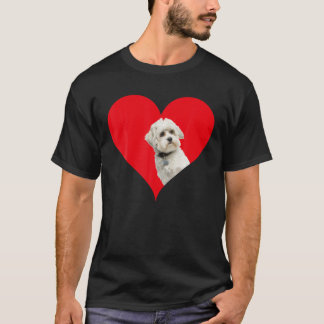 Funny Maltipoo Hund älskare Heart Shape Maltipoo V T Shirt