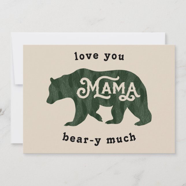 Funny Mamma Bear Mors dag Julkort (Framsida)