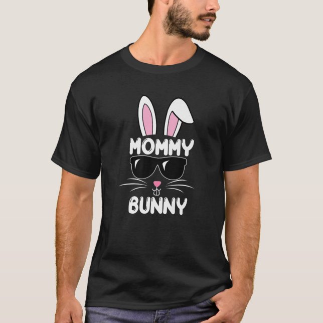 Funny Mamma Bunny Påsk-familjen Matching Pajamas M T Shirt (Framsida)