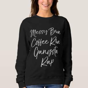 Funny Mamma-citat för Women Messy Bun Coffee Sprin T Shirt