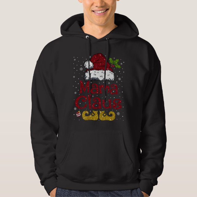 Funny Mamma Claus Matching Familjjultomten H Hoodie (Framsida)