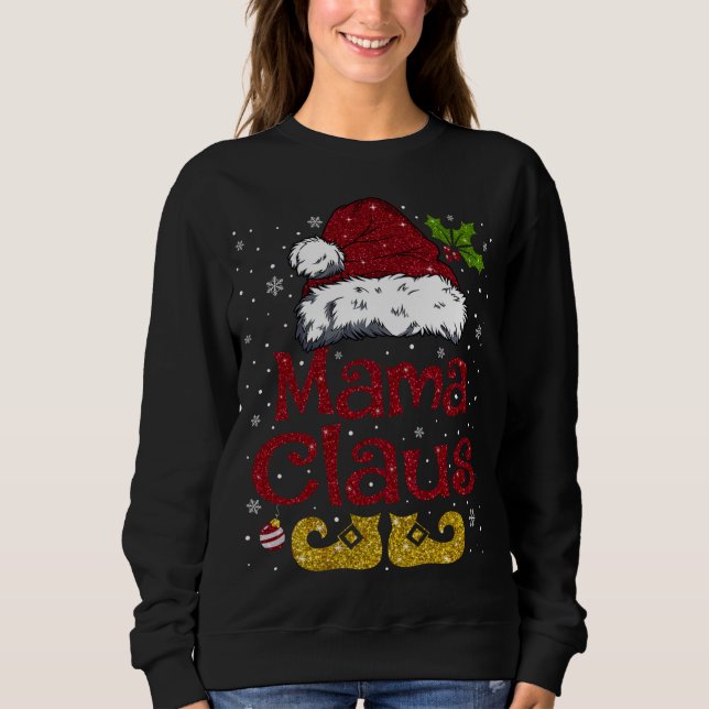 Funny Mamma Claus Matching Familjjultomten H T Shirt (Framsida)