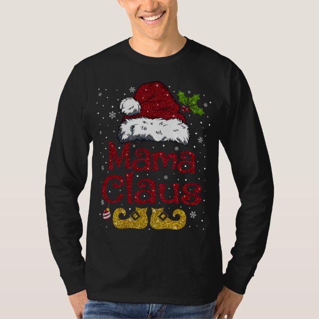 Funny Mamma Claus Matching Familjjultomten H T Shirt (Framsida)