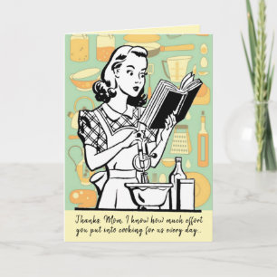 Funny Mamma Cooking Anpassningsbar Mors dag Kort
