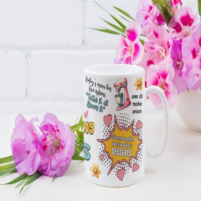 Funny Mamma Cooking Jokes Jumbo Mugg (Funny Mom Cooking Jokes Giant Coffee Mug)