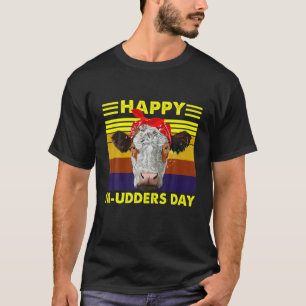 Funny Mamma Cow Lycklig M-Udders Day Heifer Farmer T Shirt