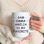 Funny Mamma Favorite Child/Mamma Birthday Coffe Mugg<br><div class="desc">Det här är en Personlig Lustigt kaffe Mugg för Mamma eller Pappa. Till Ge på födelsedag eller på årsdag...  det bästa roligt Personlig mugg för mamma Favorite Barn.</div>