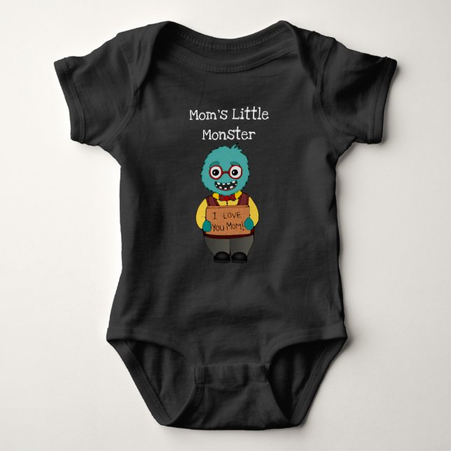 Funny Mamma Lite Monster Baby Bodykostydräkt T Shirt (Framsida)