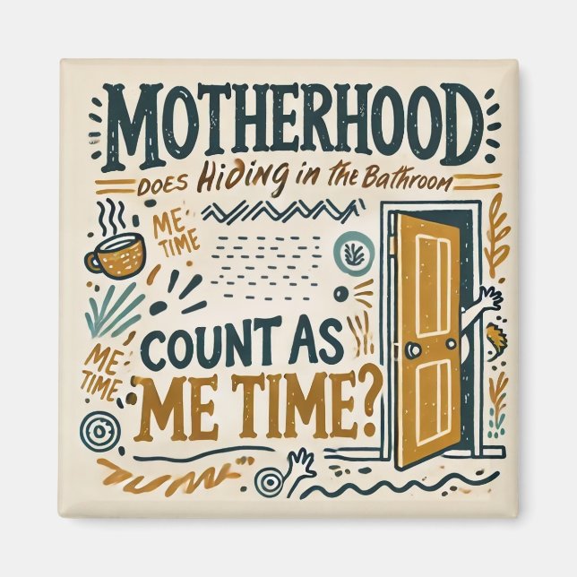 Funny Mamma Magnet - Moderskap: Gömma i badkaret (Framsidan)