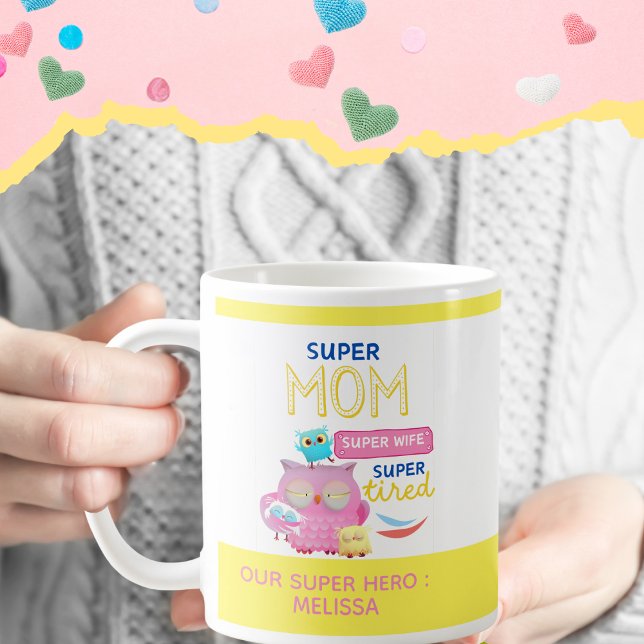Funny Mamma, Maka, Toppen Tired Mors dag Kaffemugg (Skapare uppladdad)