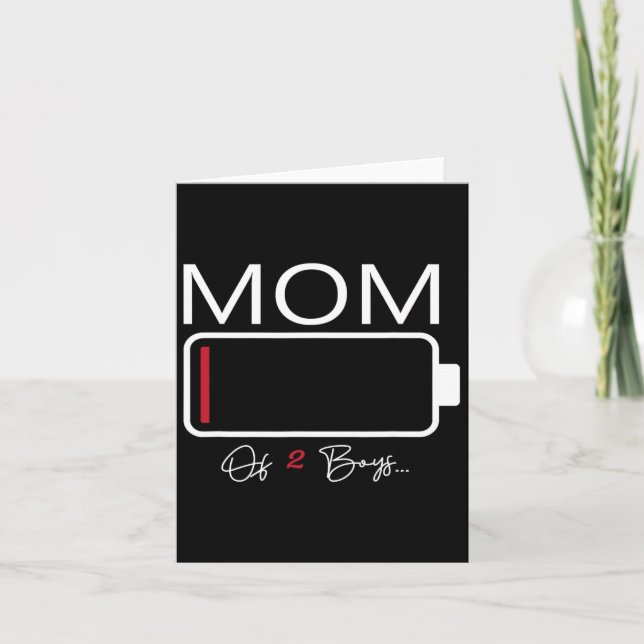 Funny Mamma med 2 pojkar från Son Mors dag-födelse Kort (Framsida)