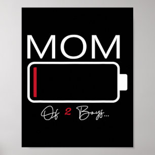 Funny Mamma med 2 pojkar från Son Mors dag-födelse Poster