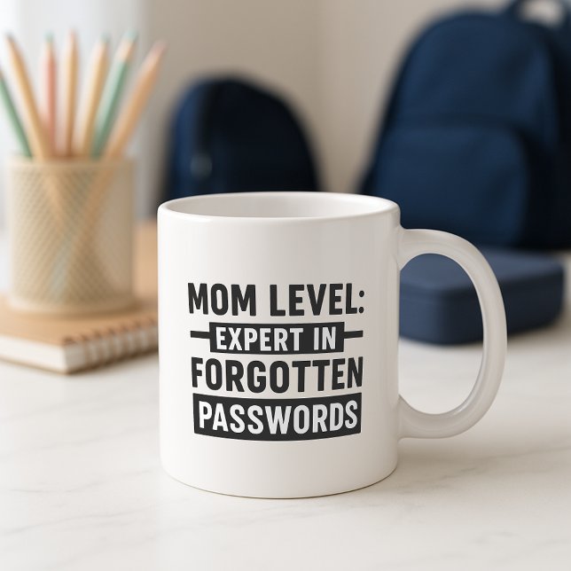 Funny Mamma Mugg, expert på bortglömda lösenord Kaffemugg (Skapare uppladdad)