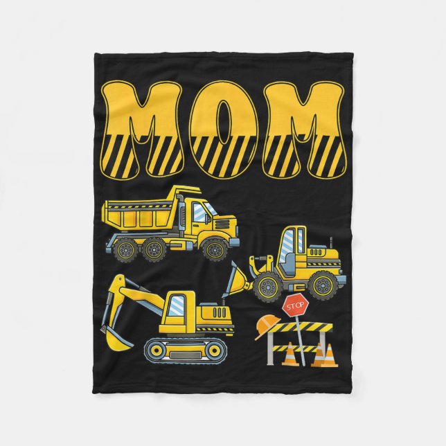 Funny Mamma Pappa Construction Excavator Kids Boy  Fleecefilt (Framsidan)