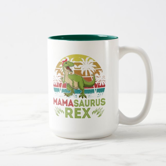 Funny Mamma Saurus Rex Coffee Mugg för Mamma (Höger)