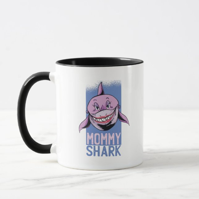 Funny Mamma SHARK Mors dag Birthday Mamma Mugg (Vänster)