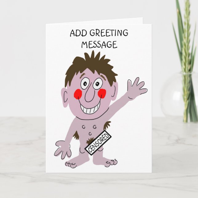 Funny Man Birthday Card Kort (Framsida)