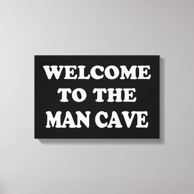 Funny Man Cave Wrapped Canvas (Framsida)